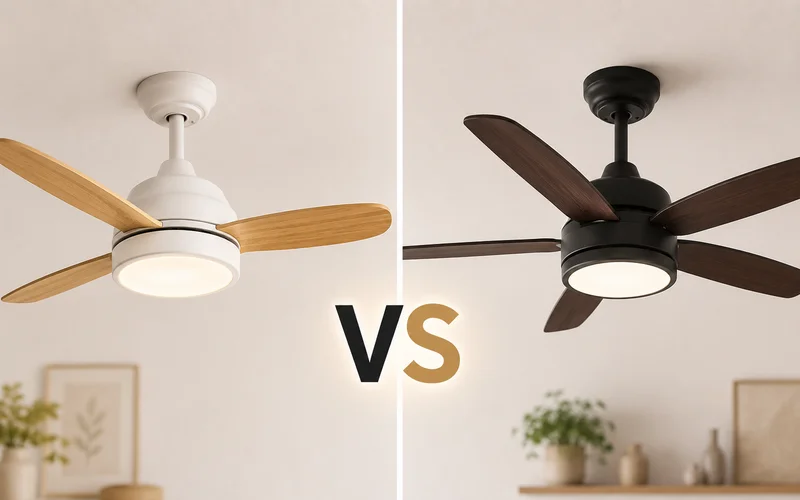 Comparativa cara a cara entre dos lámparas ventilador retráctiles