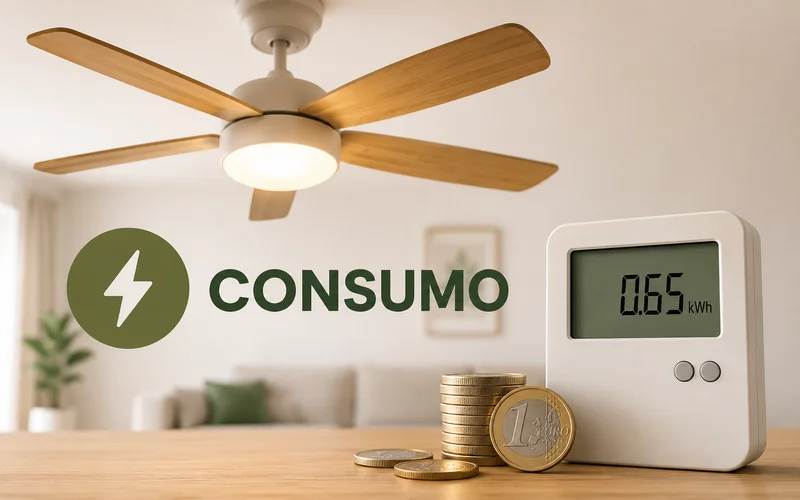 Consumo eléctrico mensual de una lámpara ventilador de techo