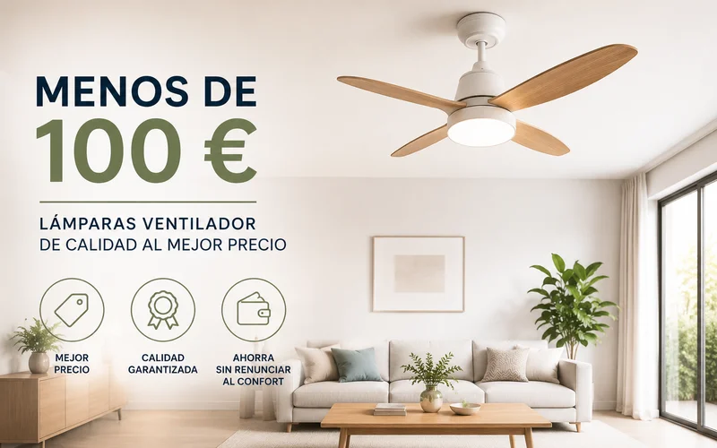 Lámparas ventilador de techo baratas por menos de 100 euros