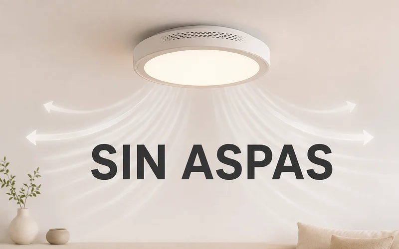 Ventilador de techo con luz sin aspas visibles