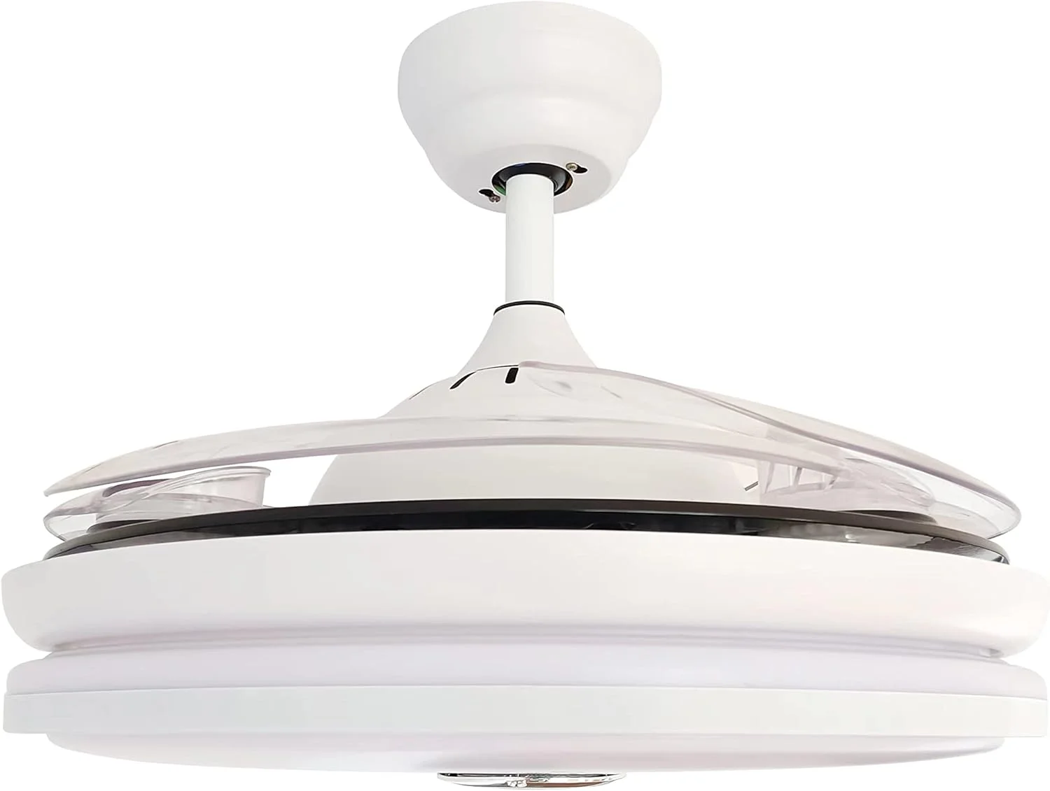 Bastilipo 562 lámpara ventilador retráctil aspas transparentes premium